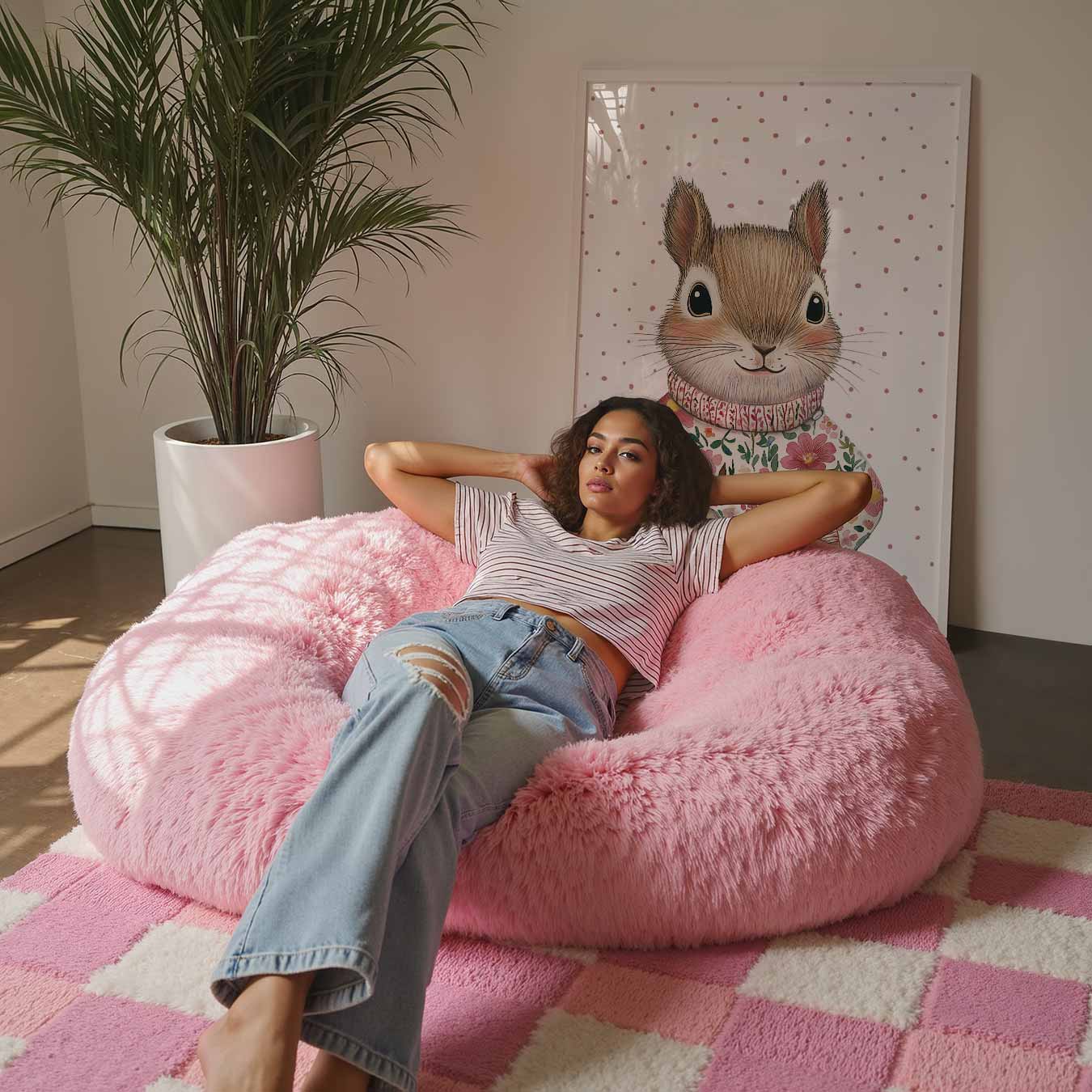 Vrolijke Bloemensweater Eekhoorn Poster-WallArtistic