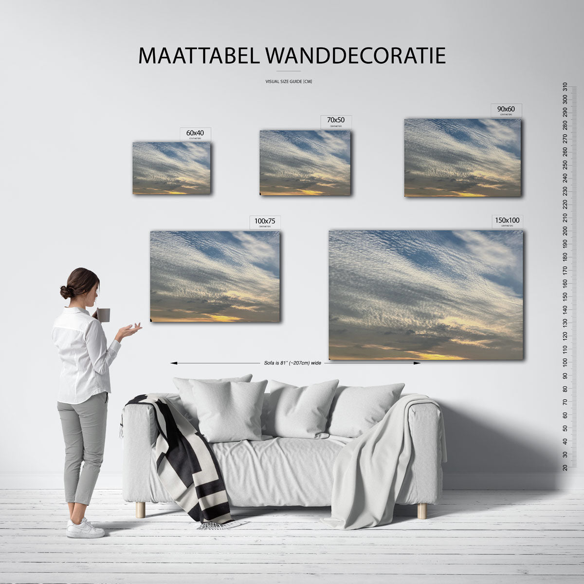 Wolkenspel bij zonsondergang Kunstwerk