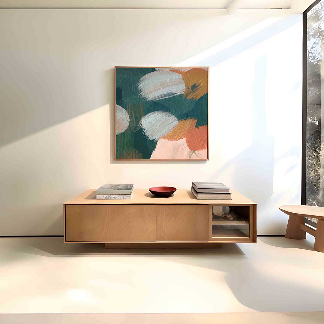 Abstracte penseelstreken Poster