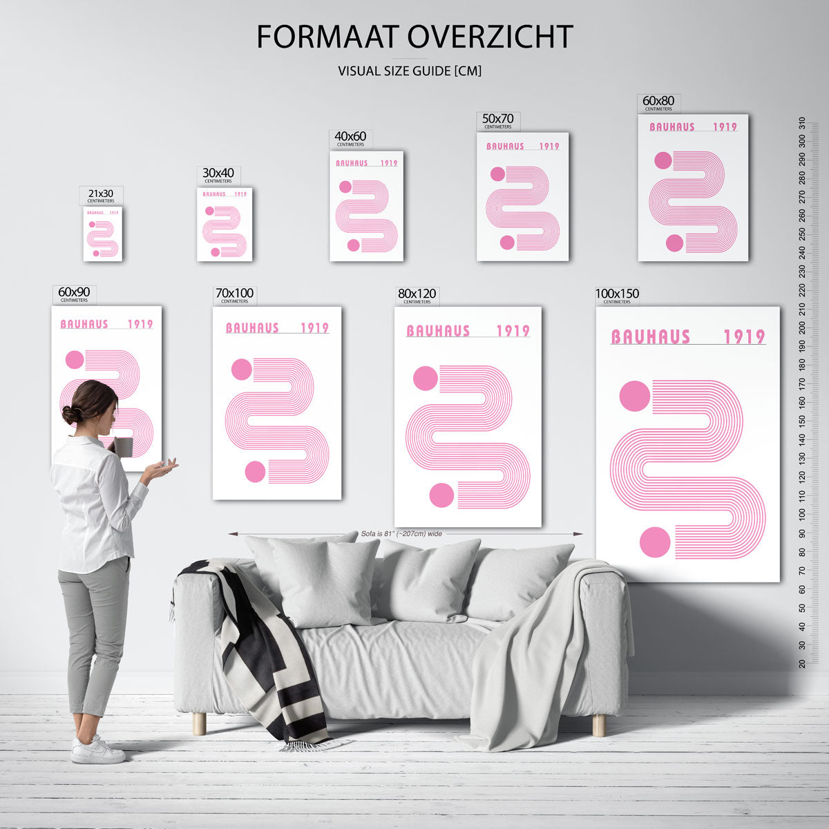 Lijnen en cirkel Poster