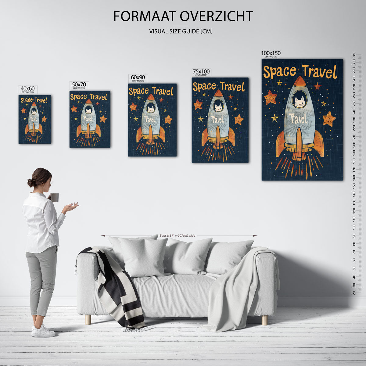 Speelse ruimteraket Kunstwerk