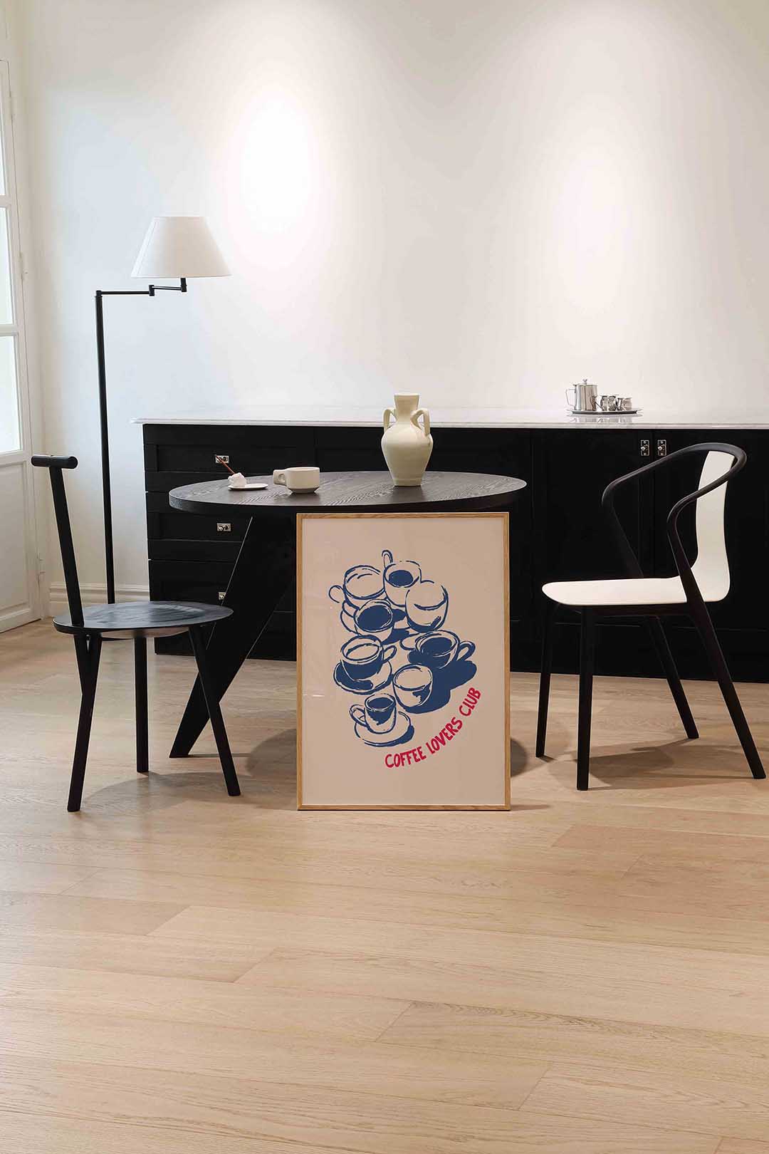 Koffiekopjes illustratie Poster