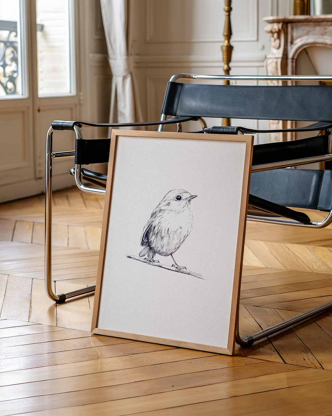 Schattige Vogel Illustratie Poster-WallArtistic