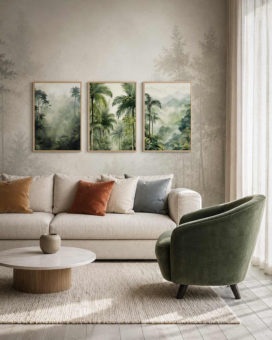 Groene jungle mist Posterset