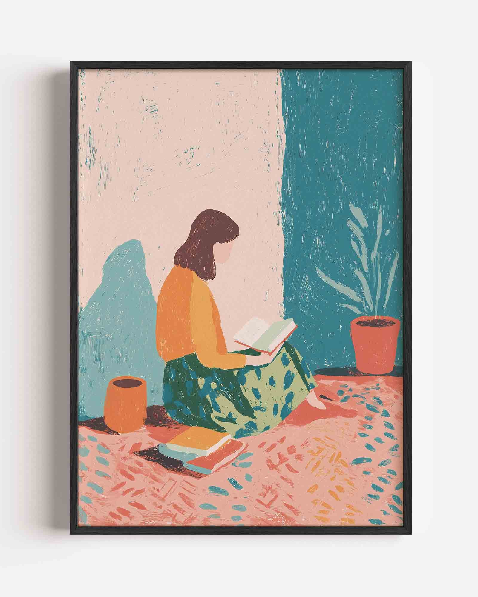 Lezende vrouw Poster