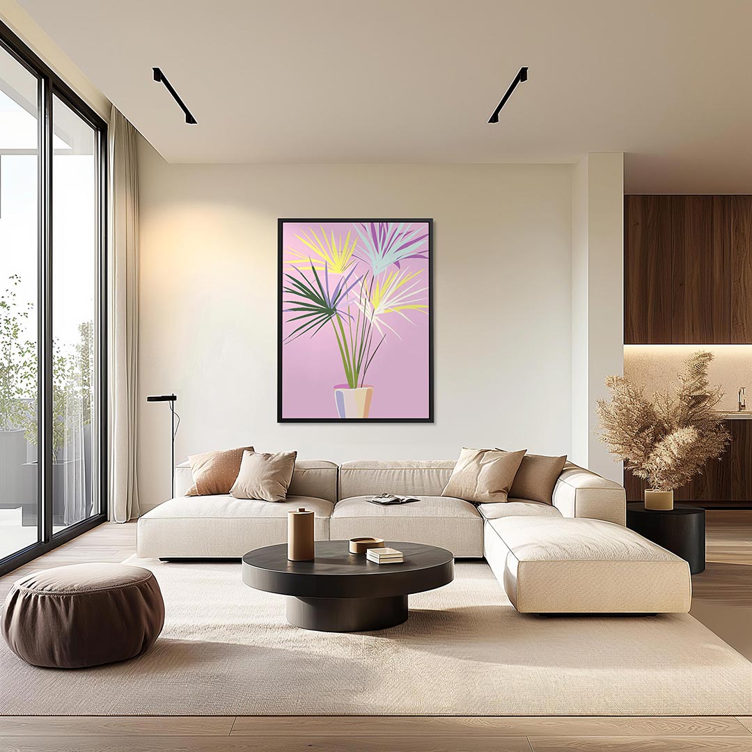 Kleurrijke palmbladeren Kunstwerk