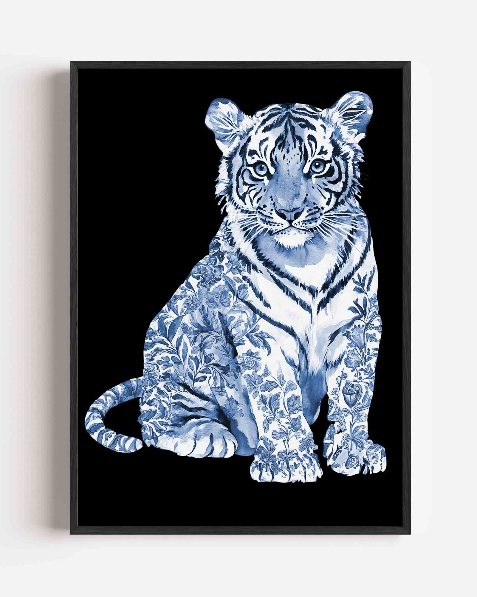 Tijger met bloemen Poster