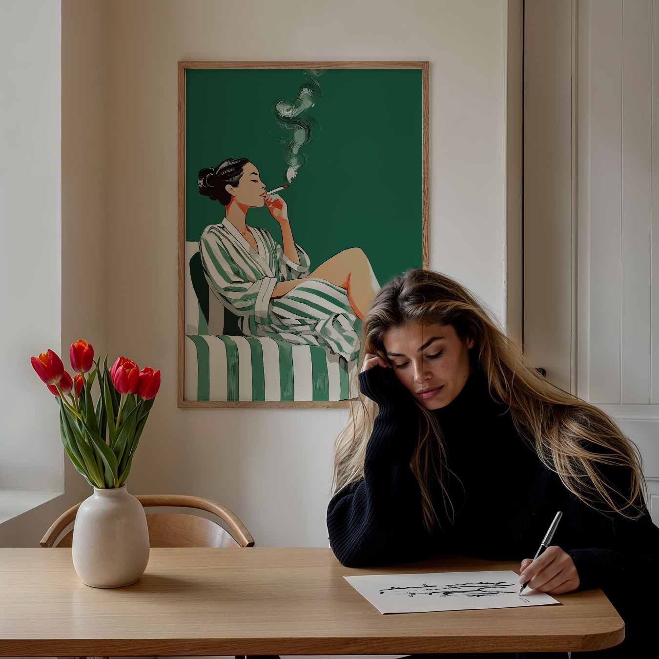 Stijlvolle Ontspanning Poster-WallArtistic