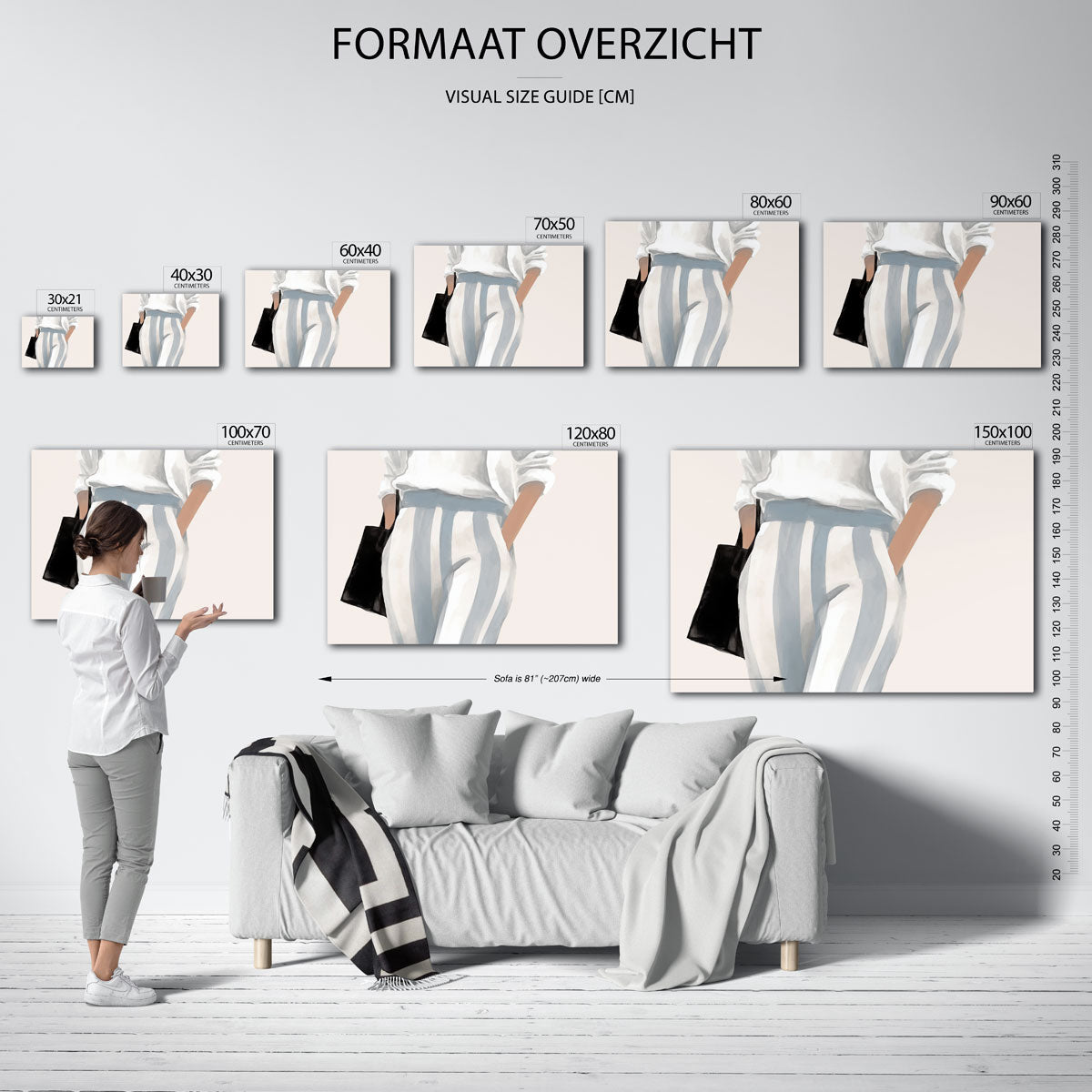 Modefiguur met tas Poster