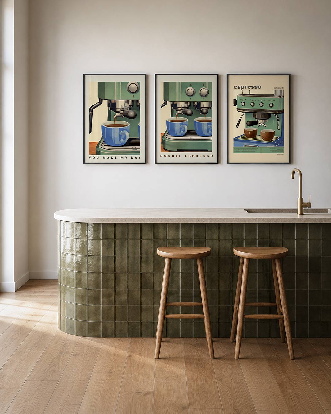 Koffie en kleur Posterset