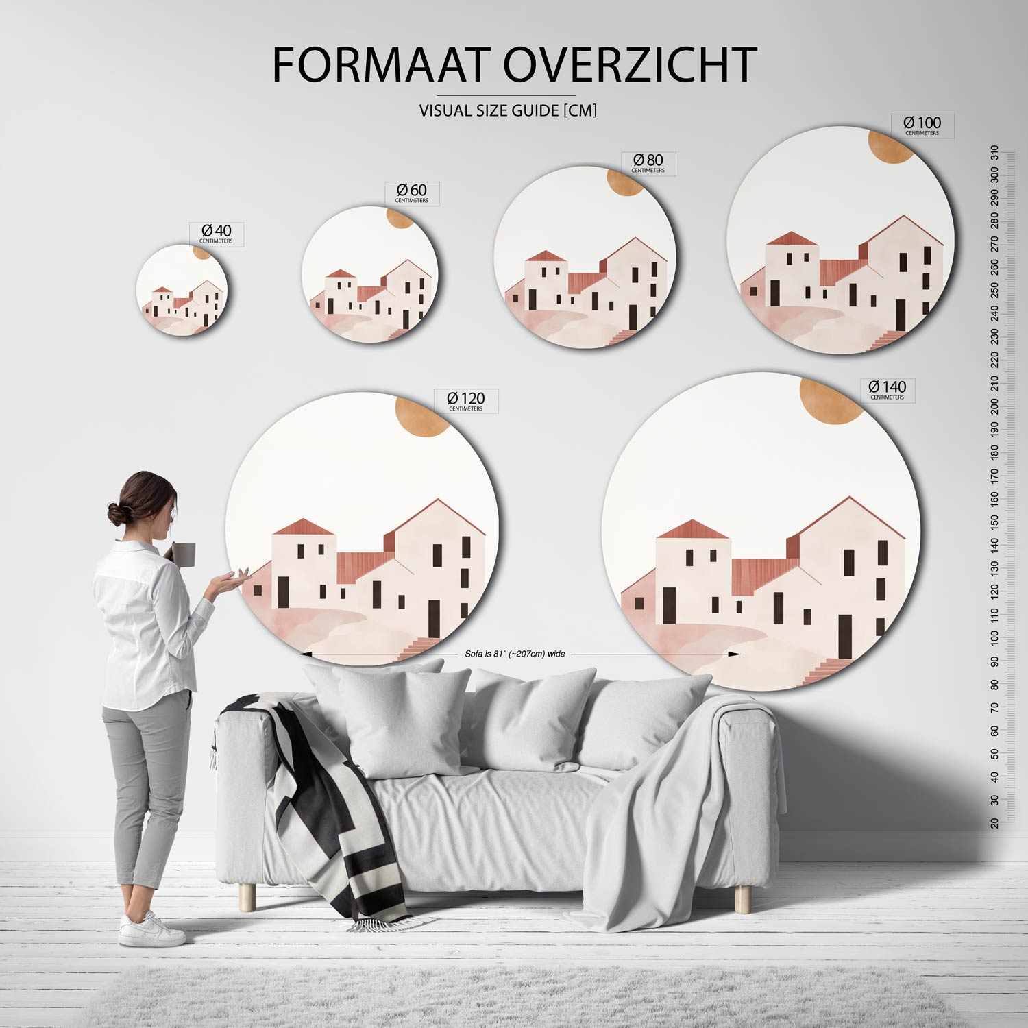 Minimalistische gebouwen Muurcirkel
