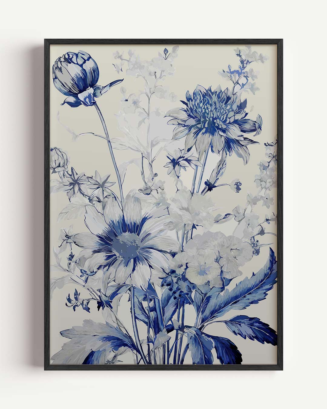 Bloemenpracht in Blauwtinten Poster-WallArtistic