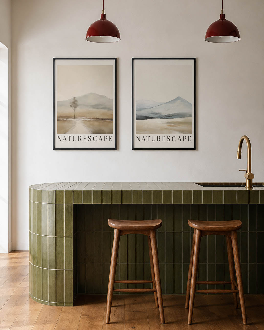 Rustige natuurlandschap Posterset