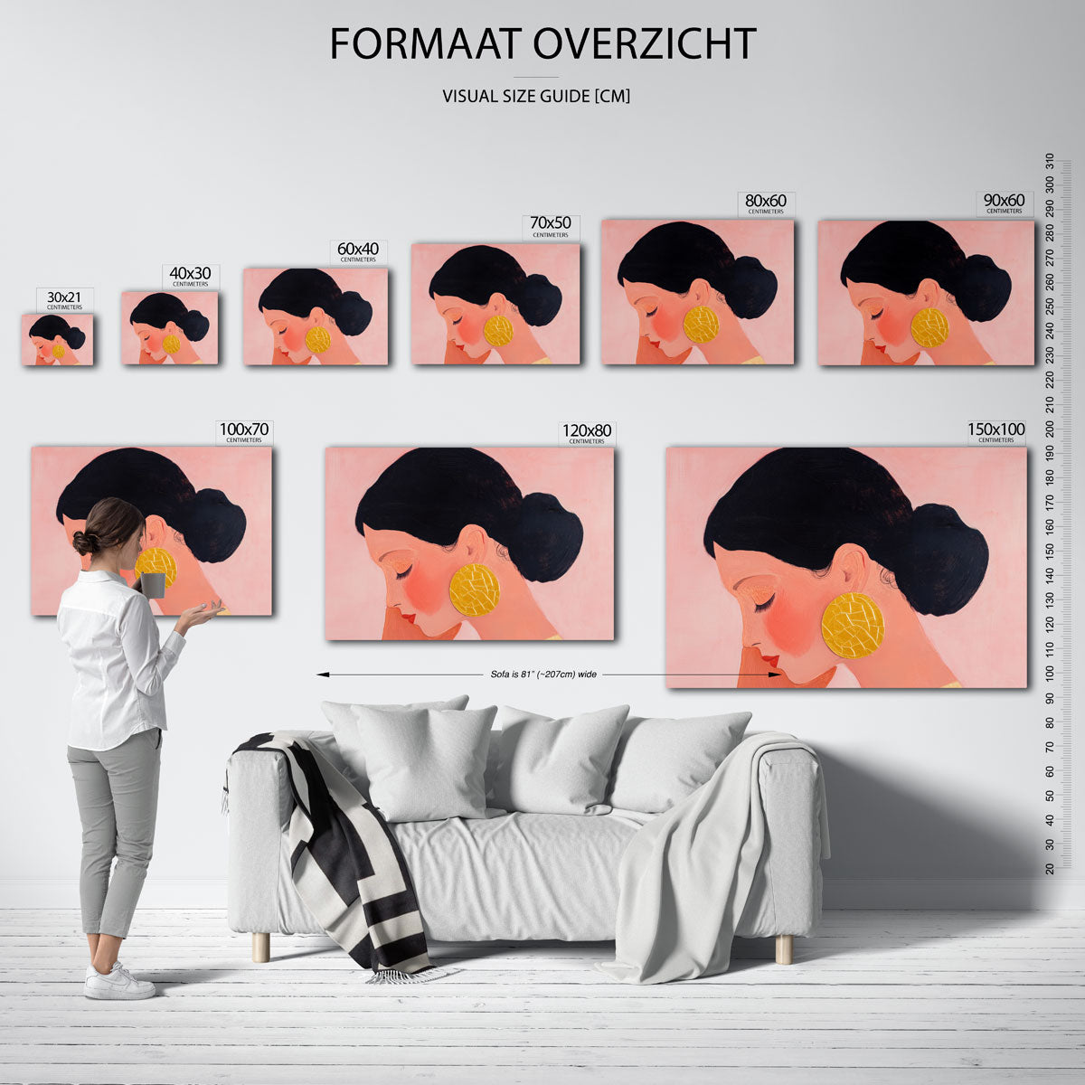 Vrouw met gouden oorbel Poster