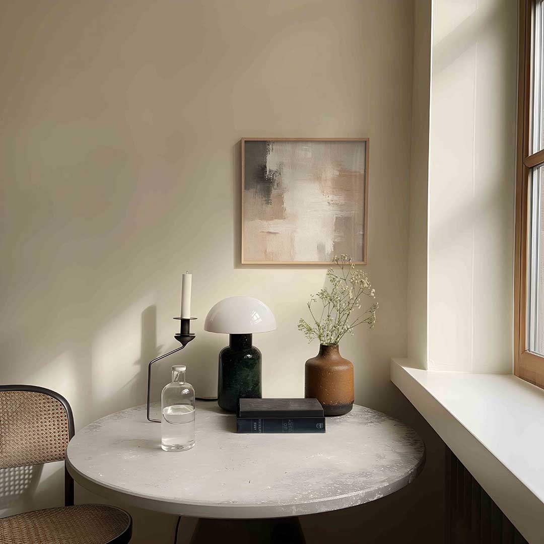Abstracte beige en grijze Poster