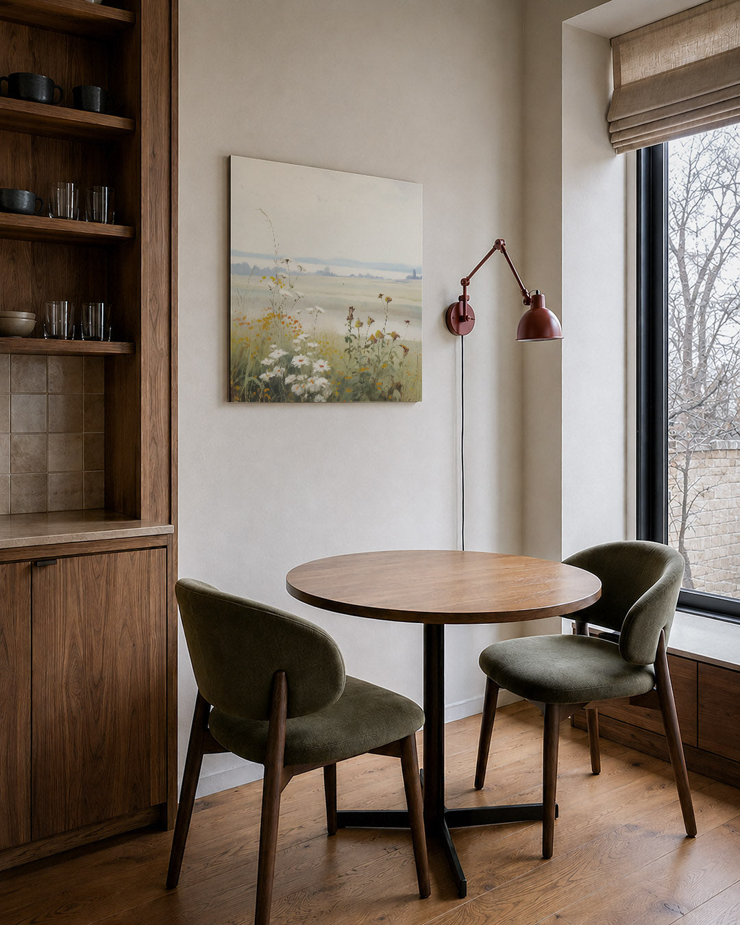 Rustige bloemenweide Kunstwerk