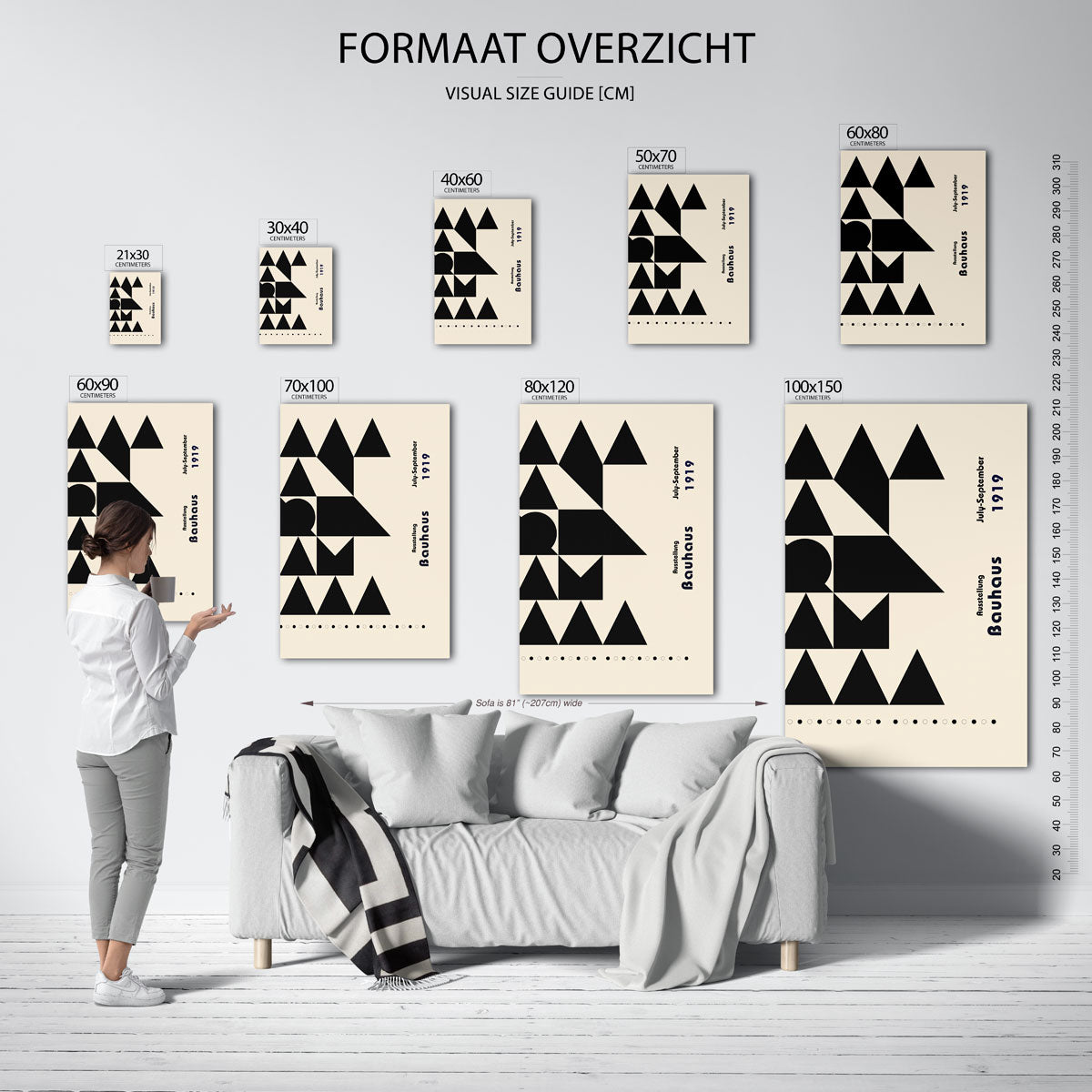 Geometrisch lijnenspel Poster