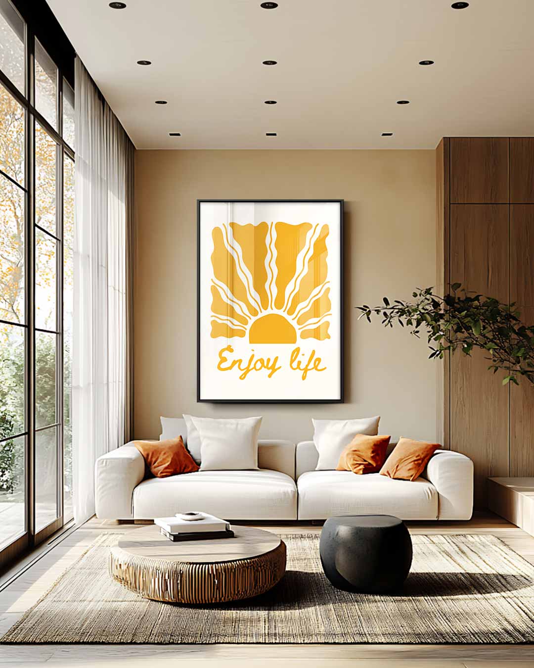Stralende Zon 'Enjoy Life' Kunstwerk Kunstwerk-canvas-dibond-plexiglas-wanddecoratie-WallArtistic