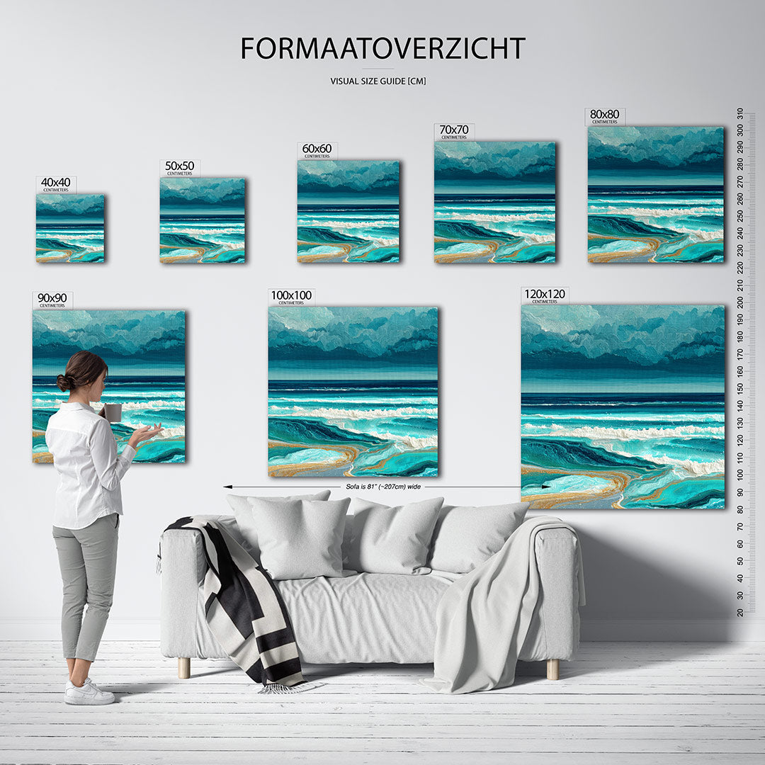 Golvend zeezicht Kunstwerk