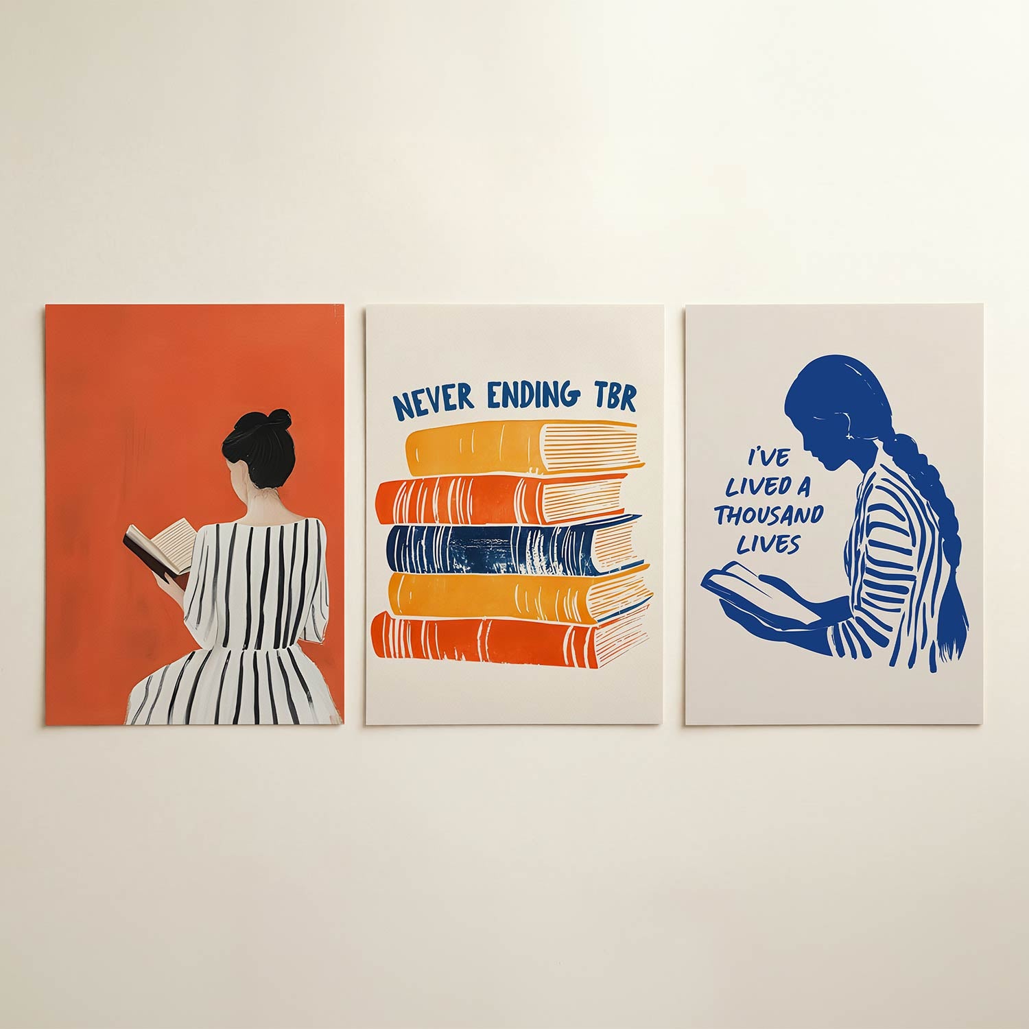 Lezende vrouw Posterset