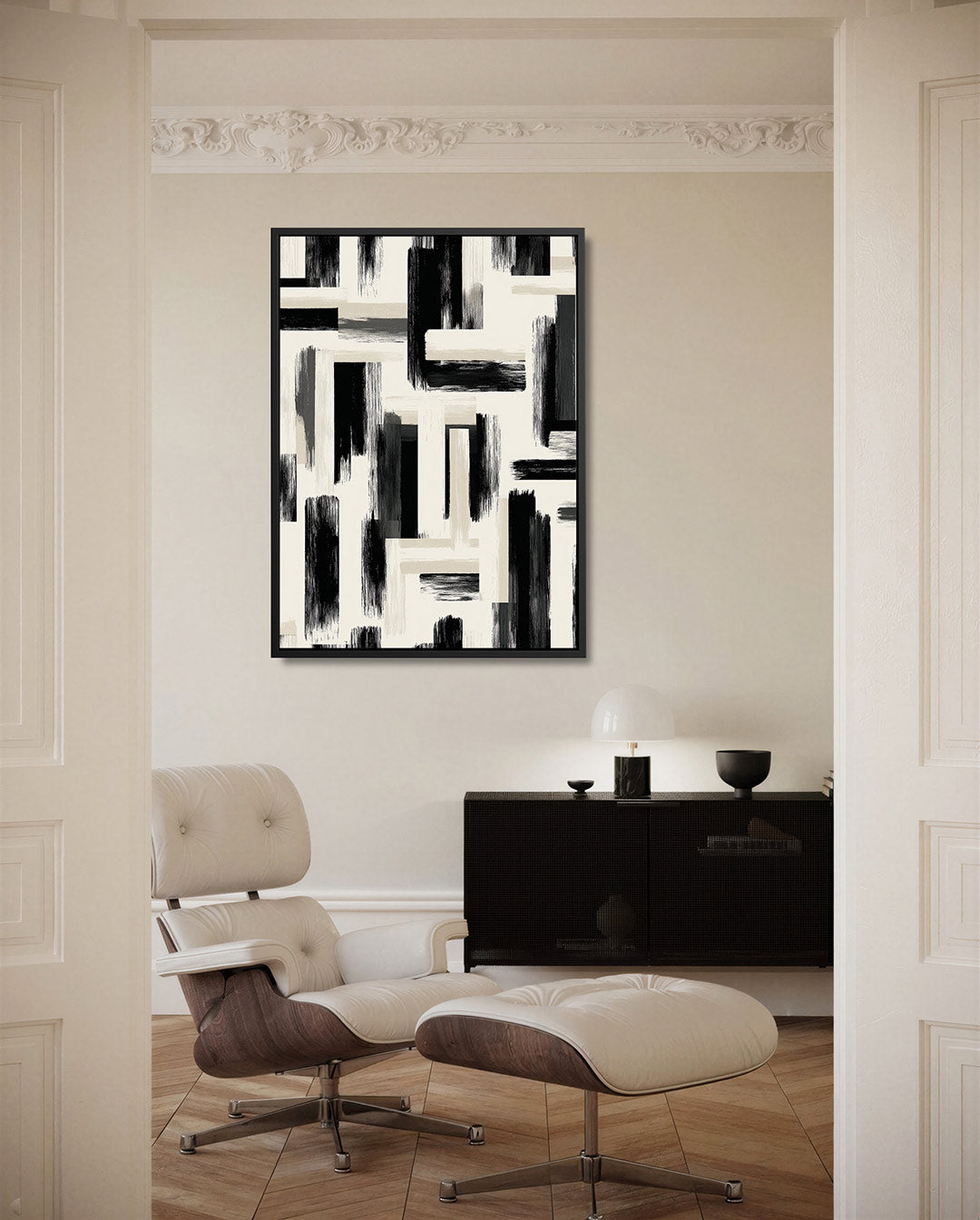 Grafische borstelvegen Kunstwerk