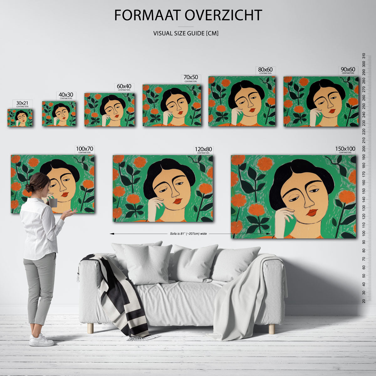 Vrouw met bloemen Poster