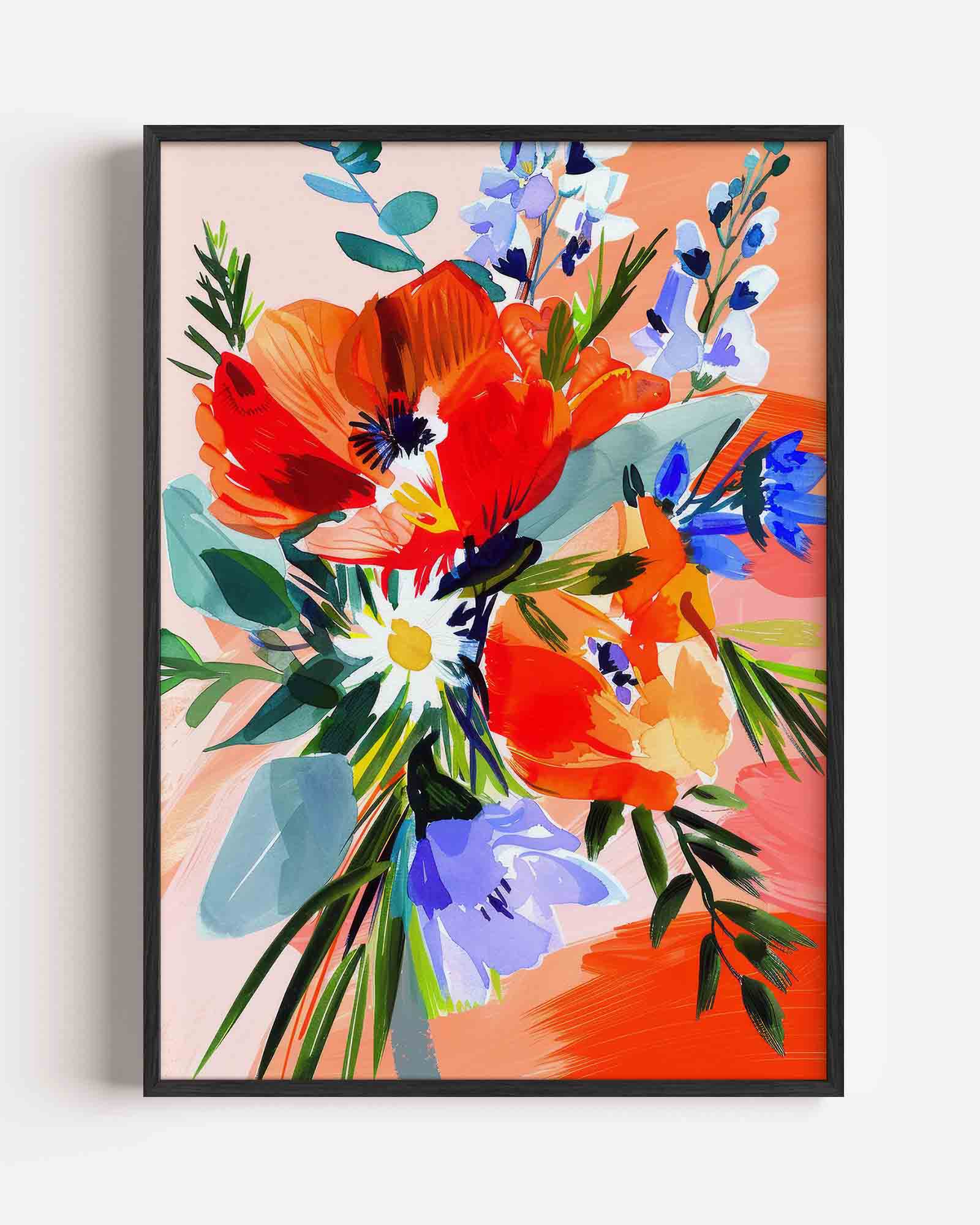 Bloemen in levendige kleuren Poster