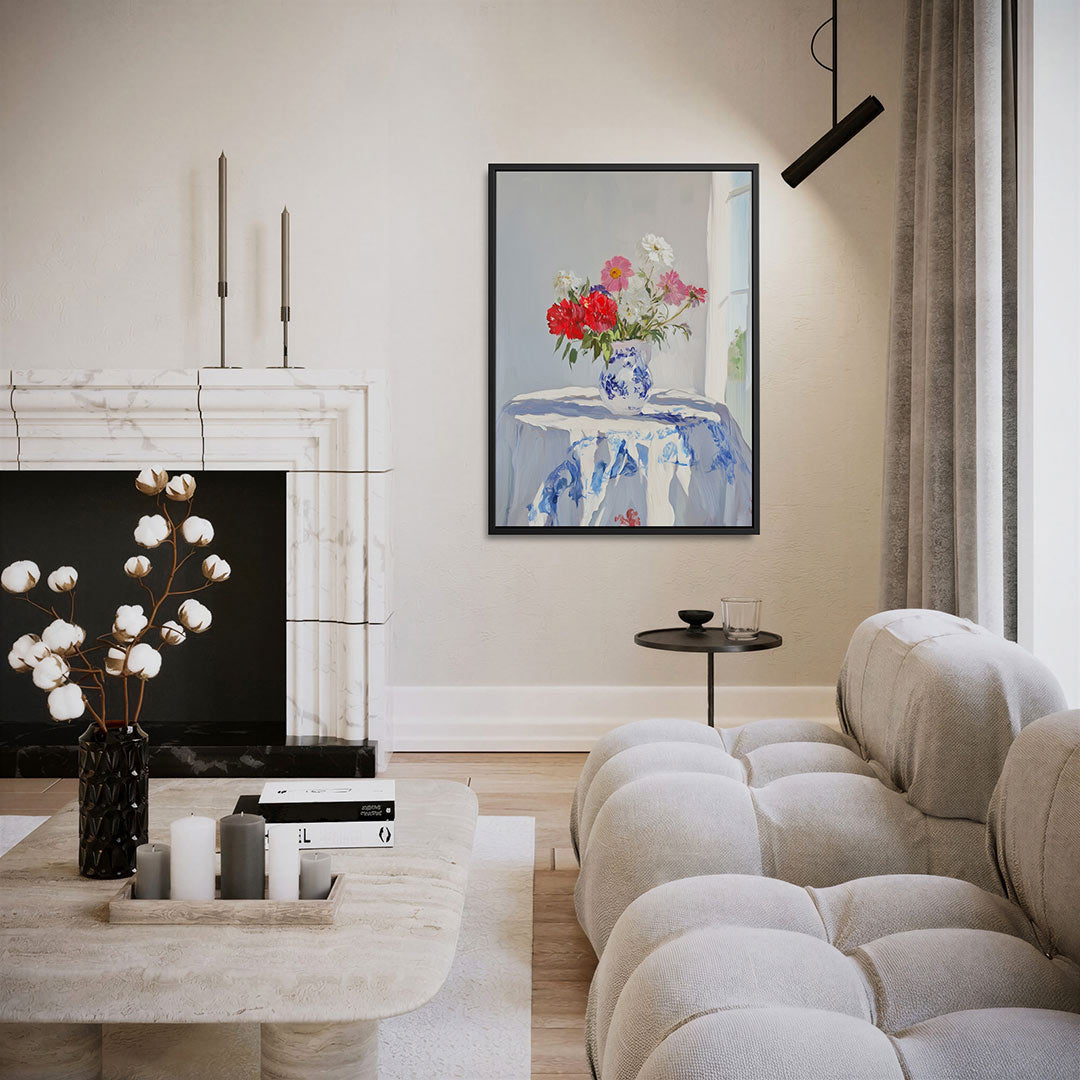 Bloemen in vaas Kunstwerk
