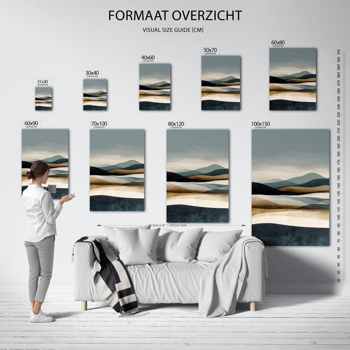Landschap met heuvels Poster