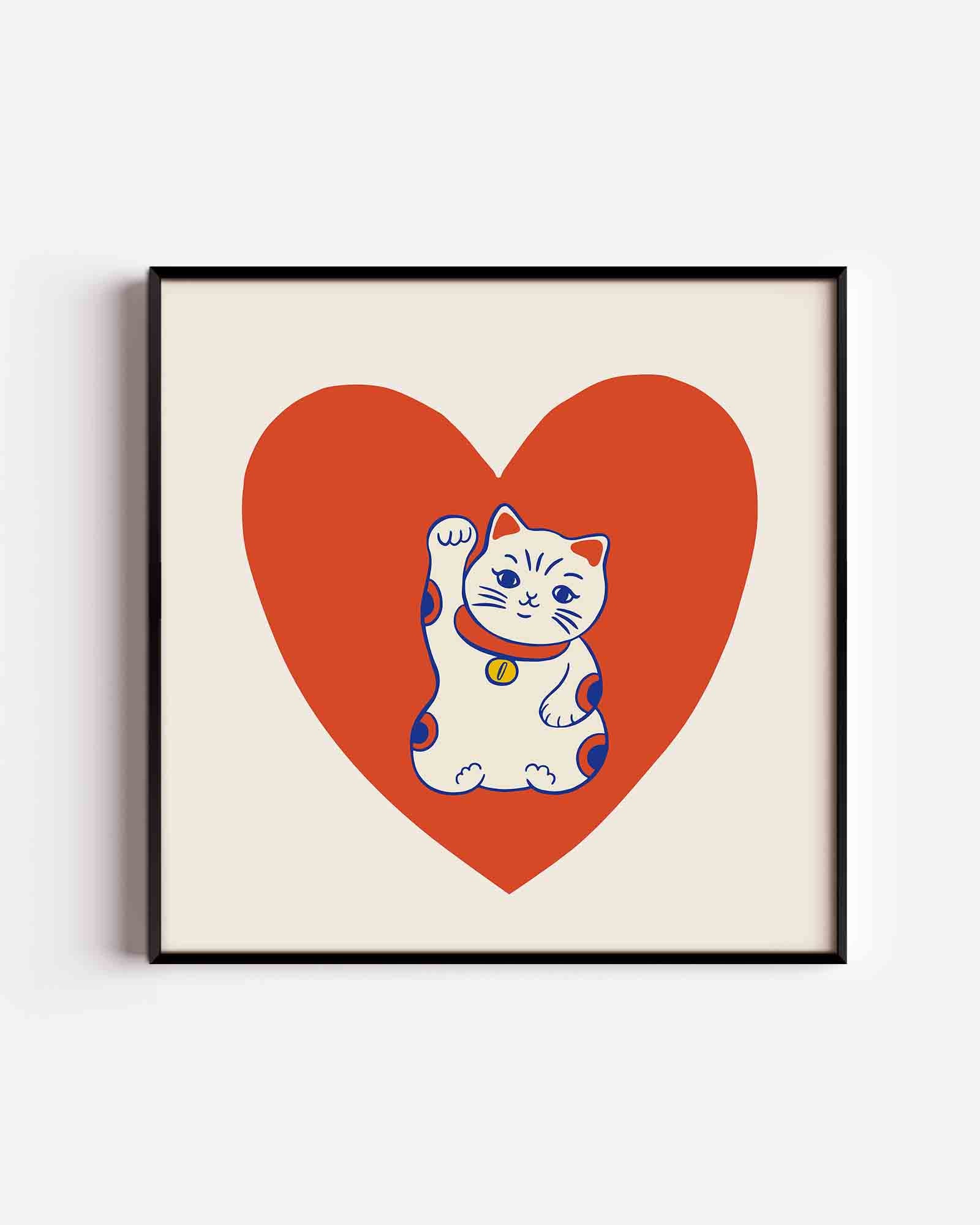 Kat met hart Poster