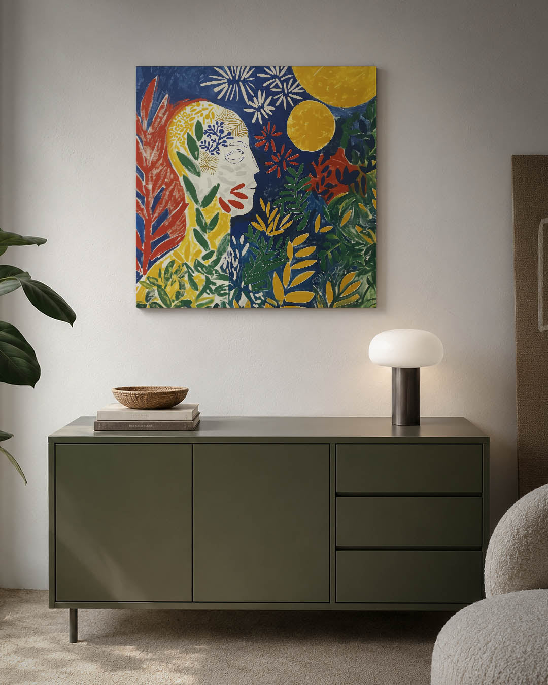 Kleurrijke botanische compositie Kunstwerk