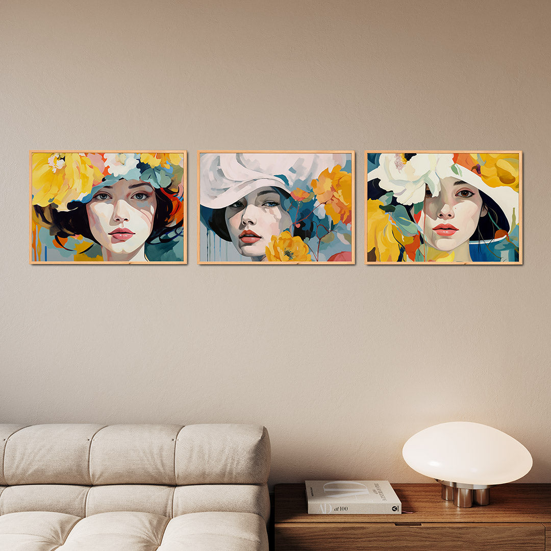 Kleurrijke bloemendroom Posterset