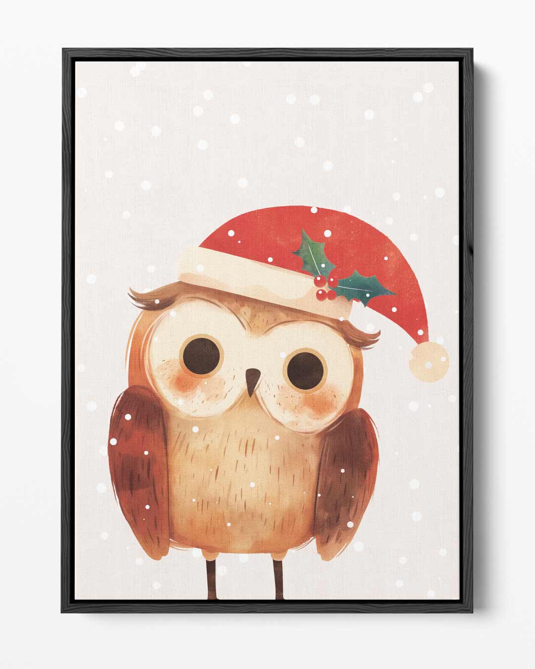 Kerst Uiltje Illustratie Kunstwerk-canvas-dibond-plexiglas-wanddecoratie-WallArtistic