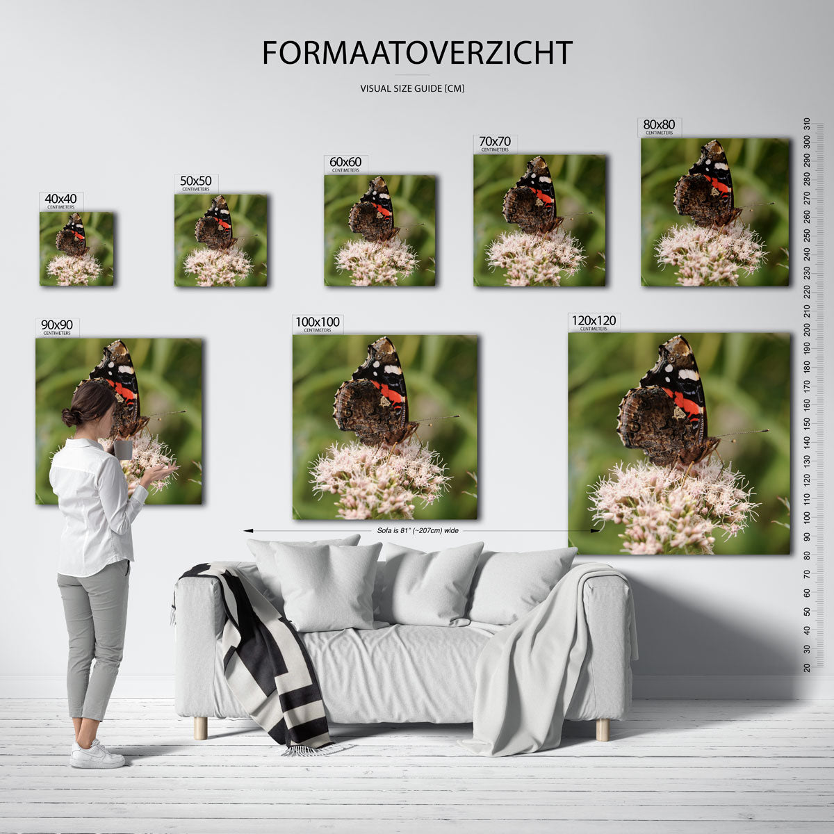 Vlinder op bloem Poster