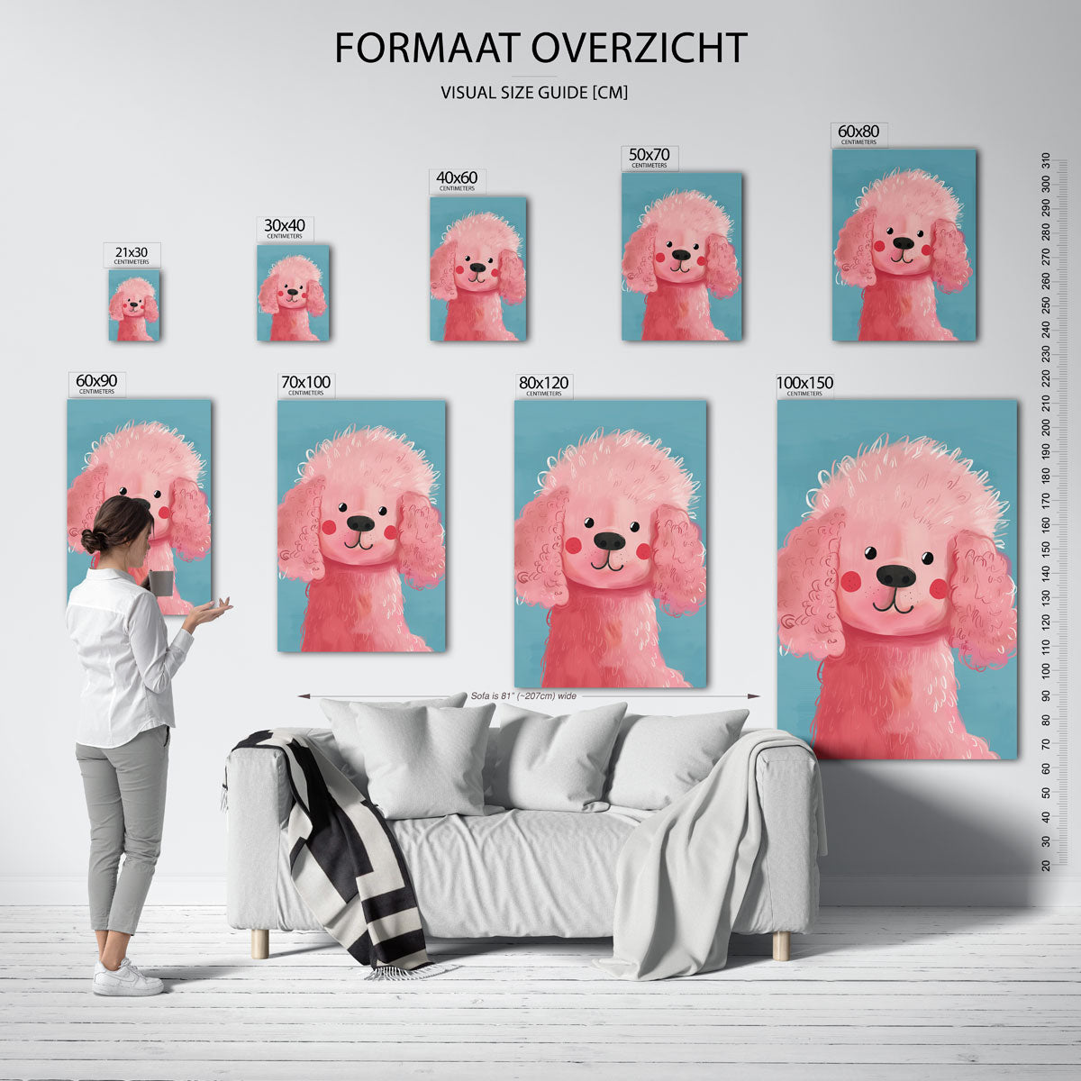 Roze hond Poster