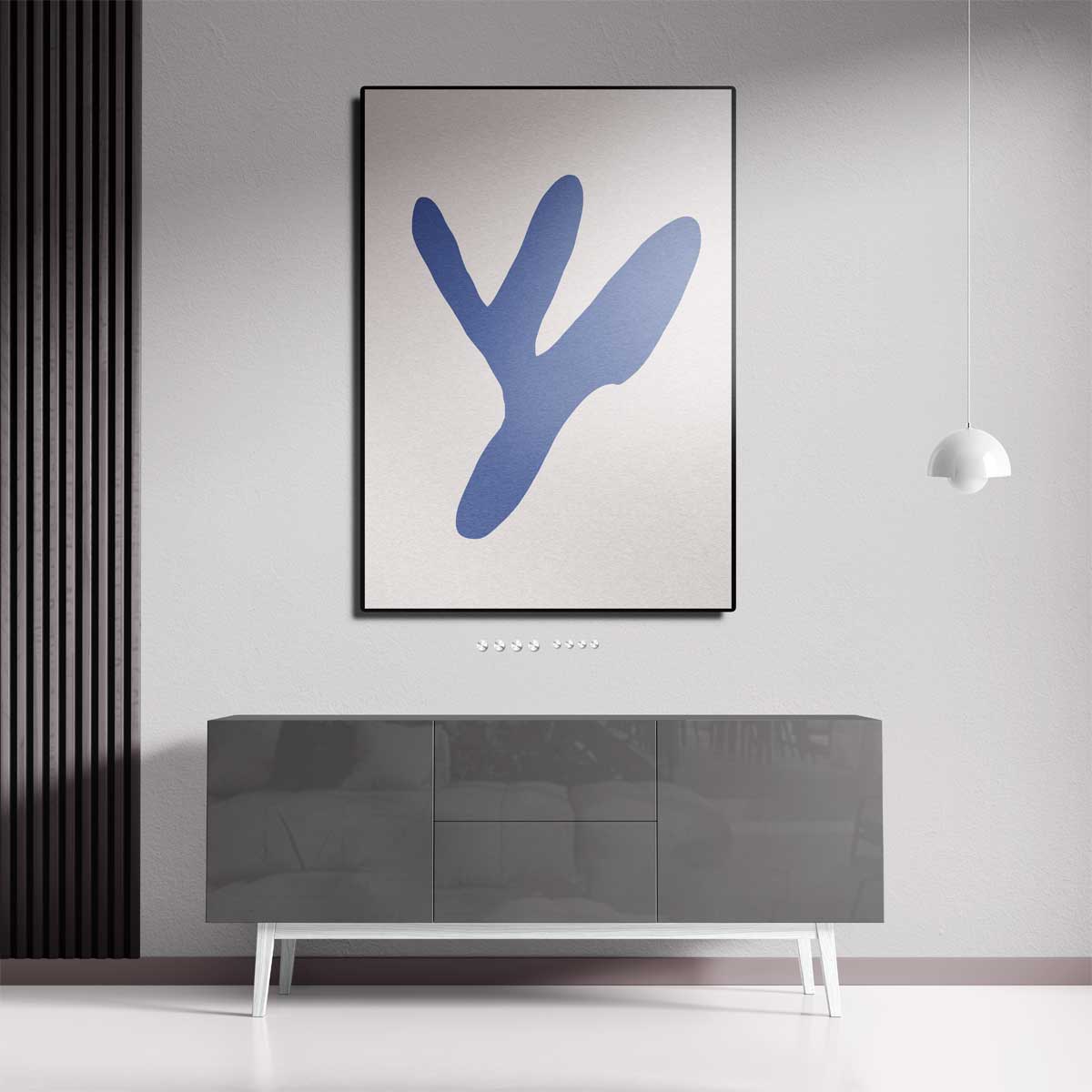 Blauwe Abstracte Vormen Kunstwerk-canvas-dibond-plexiglas-wanddecoratie-WallArtistic