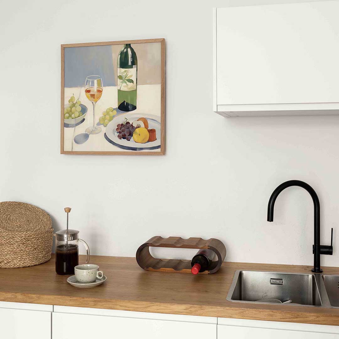 Stilleven met fruit en wijn Poster