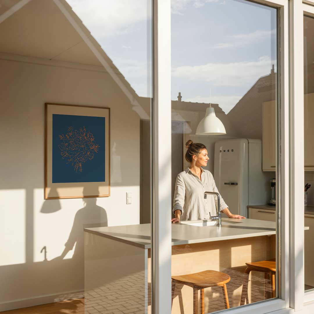 Bloemenpracht Lijntekening Poster-WallArtistic