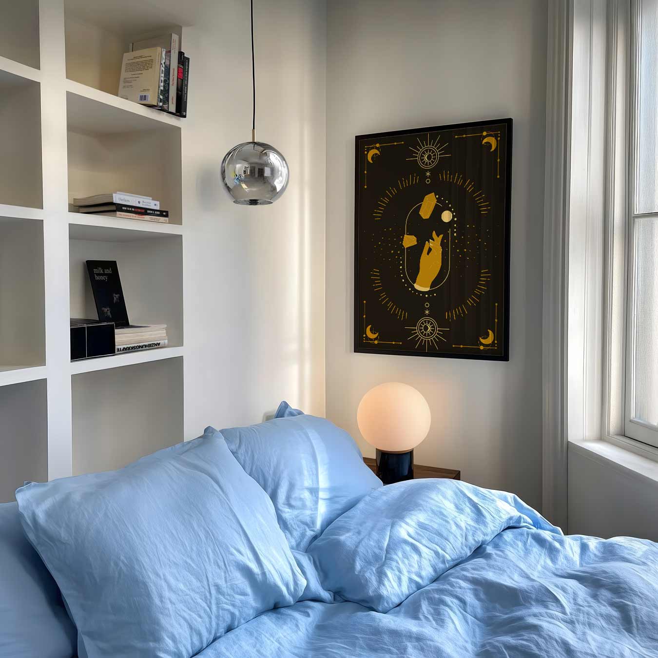 Mystieke Maan en Sterren Poster-WallArtistic