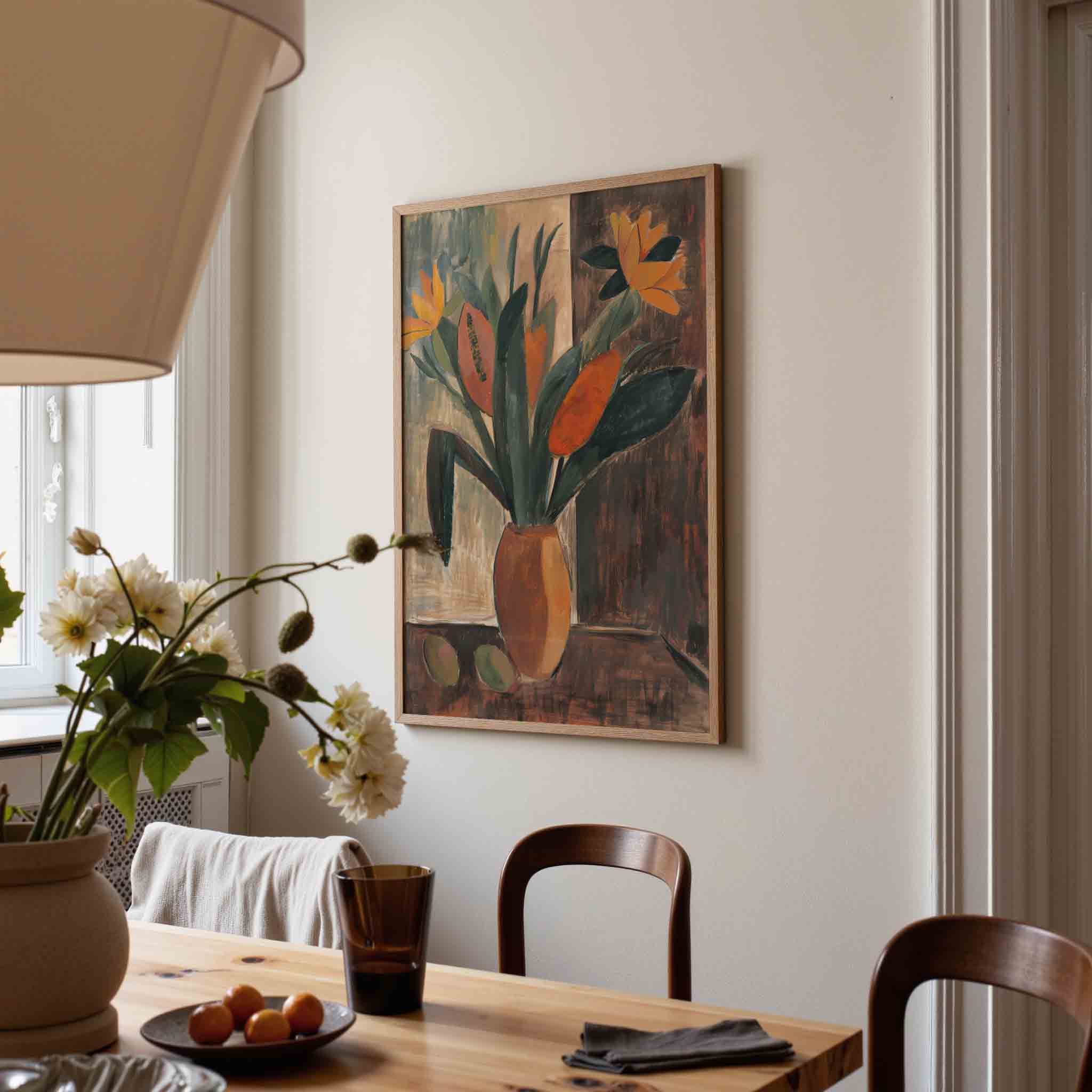 Bloemen in vaas Poster