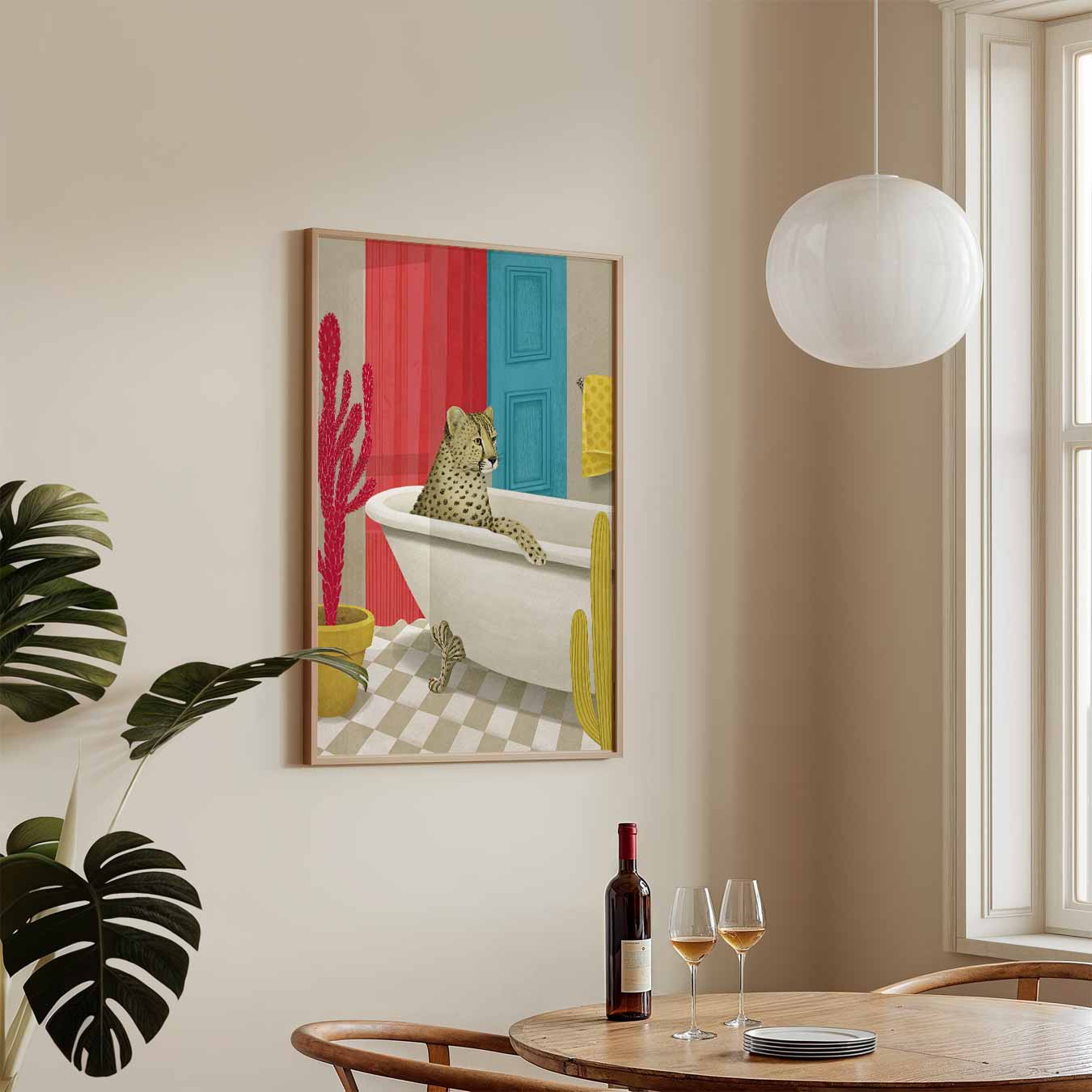 Speelse Safari Badkamer Poster-WallArtistic
