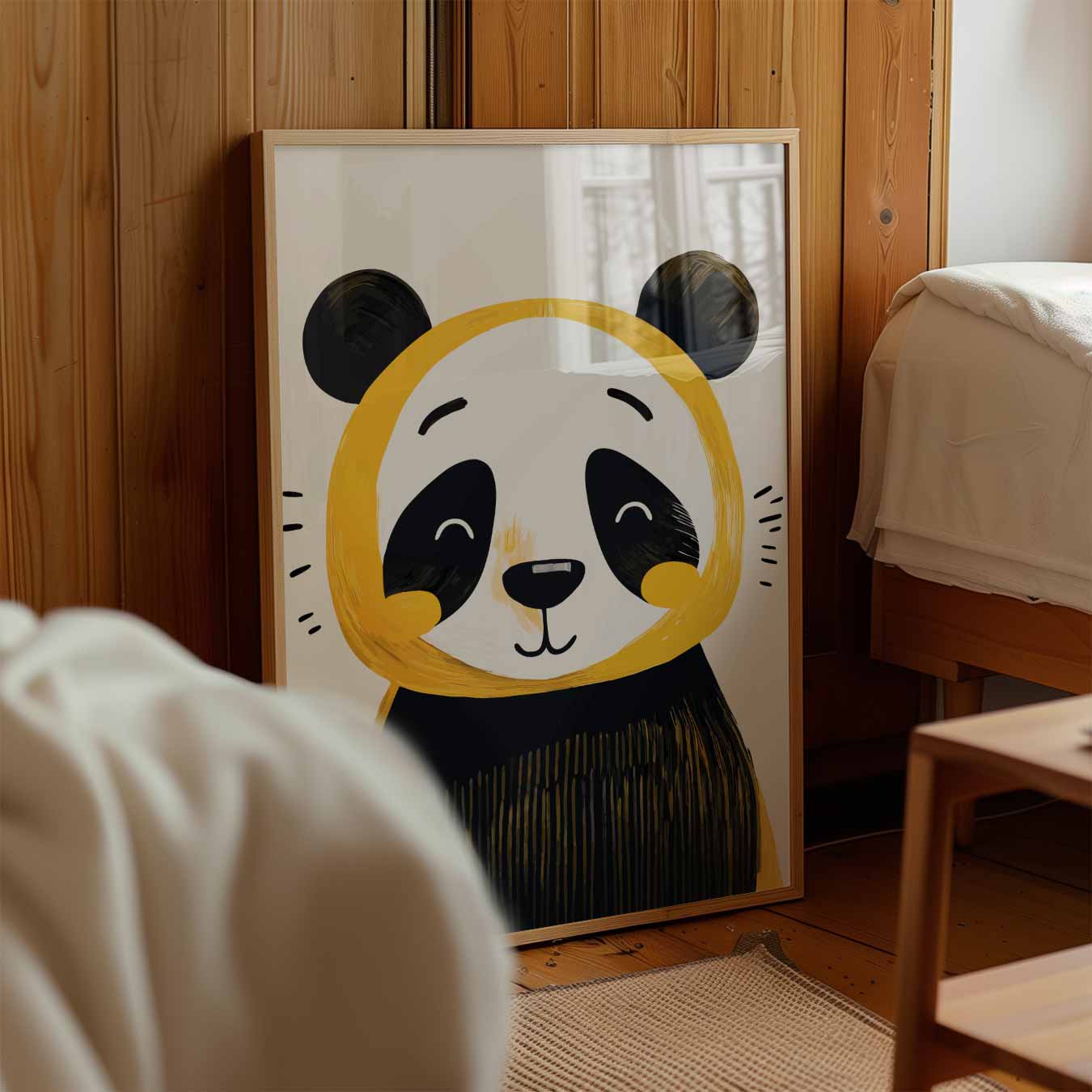 Vrolijke Panda Illustratie Poster-WallArtistic