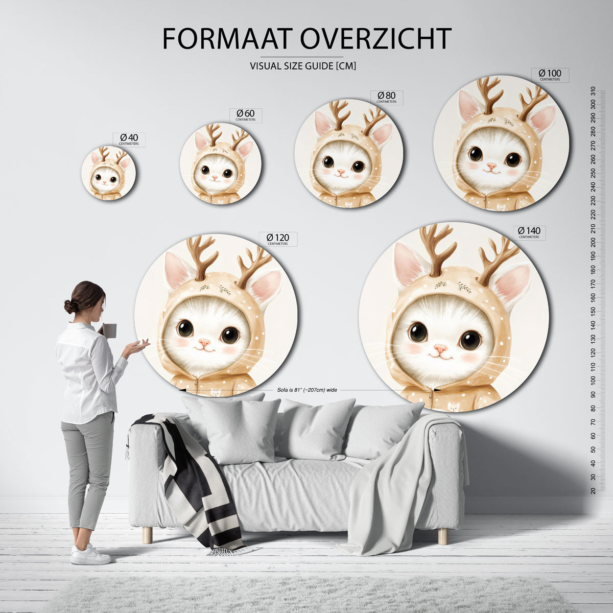 Kat met gewei Muurcirkel