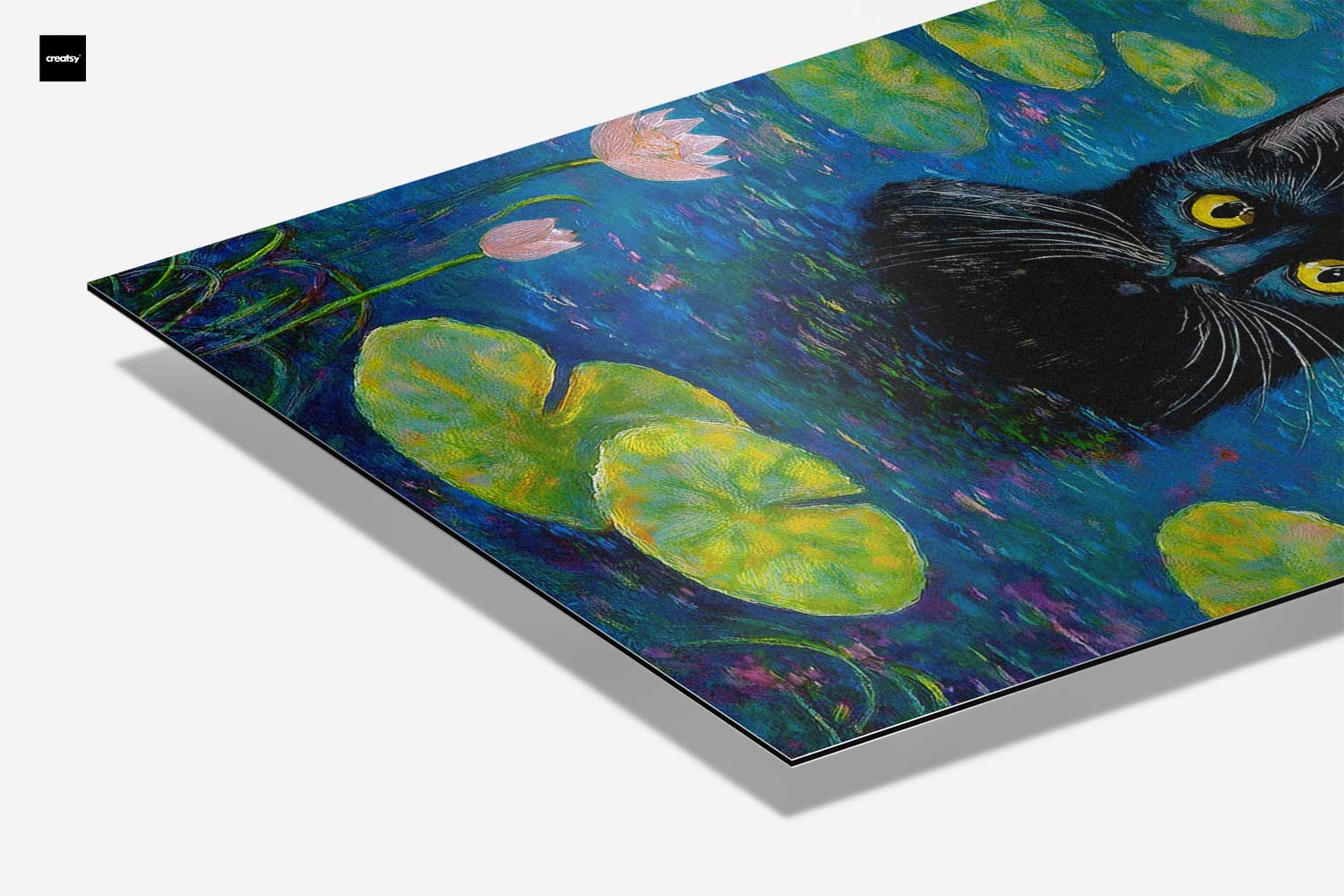 Kat in de Waterlelies Kunstwerk
