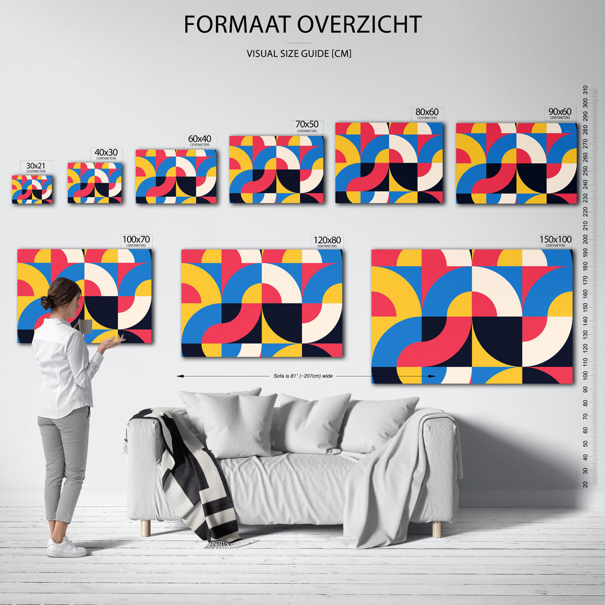 Vormritme en kleur Poster