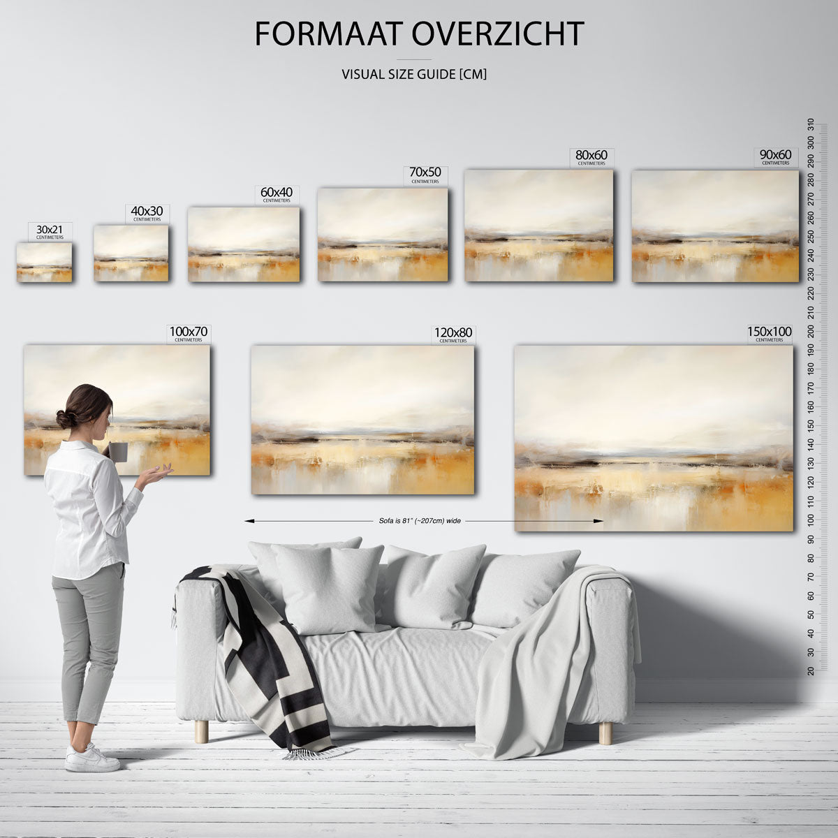 Landschap in beige Poster