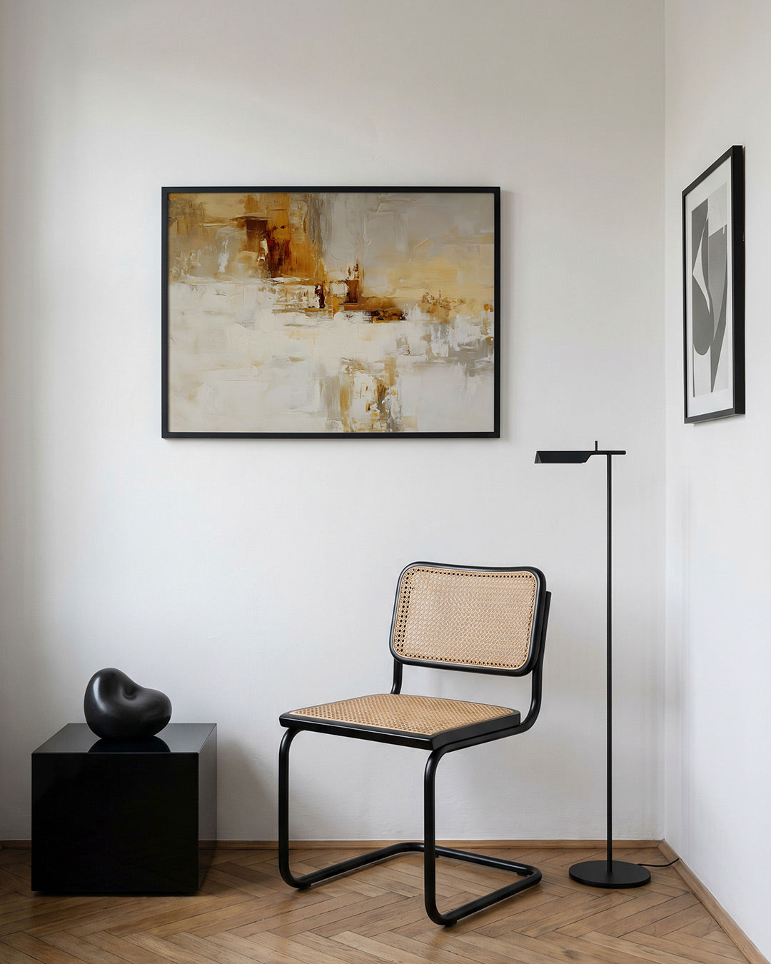 Abstracte beige en bruine Poster
