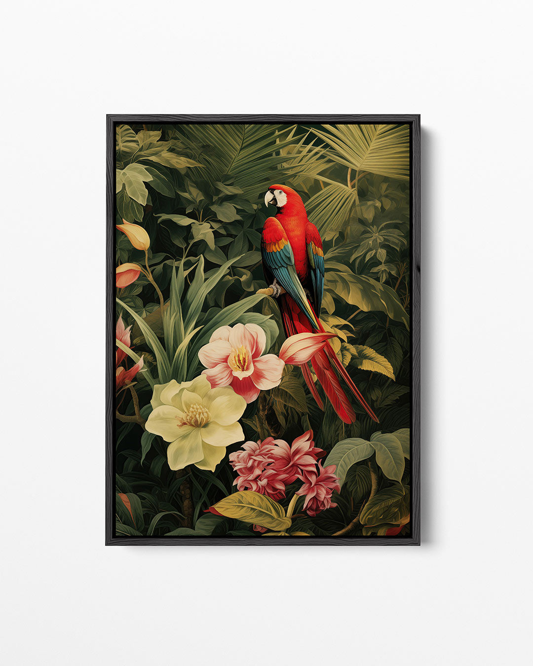 Exotische vogel en bloemen Kunstwerk