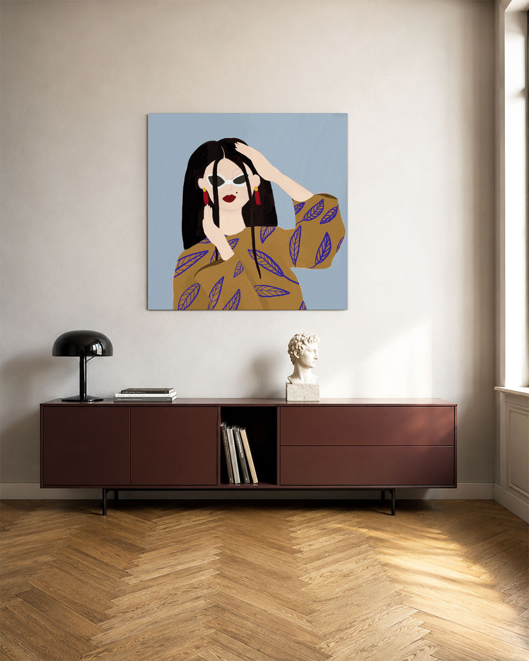Vrouwelijk portret illustratie Kunstwerk