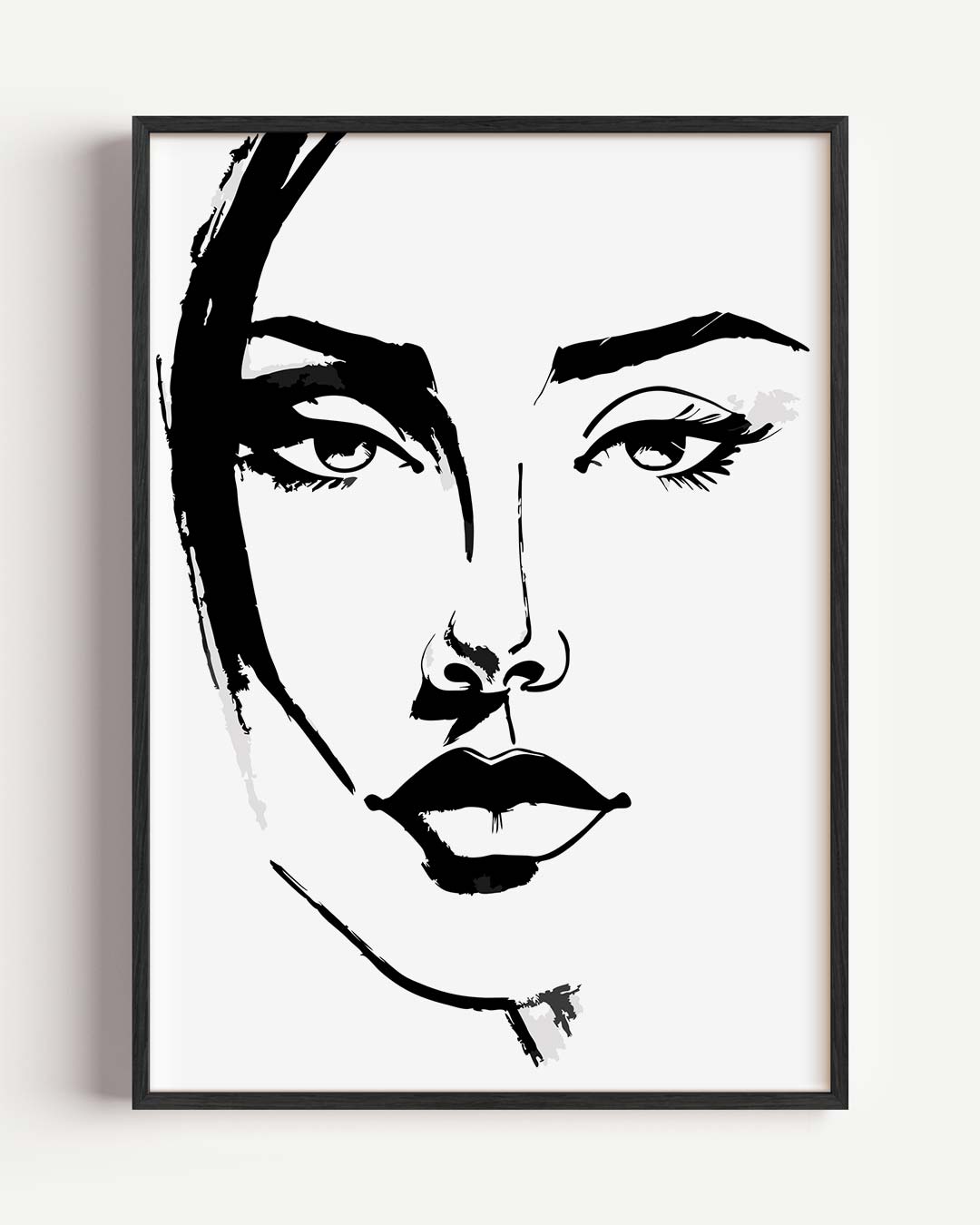 Minimalistische Gezichtsillustratie Poster-WallArtistic